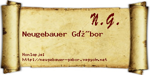 Neugebauer Gábor névjegykártya